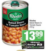 Rhodes Baked Beans In Tomato Sauce-410g Each