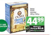 Ouma Rusks Assorted-450g/500g Each