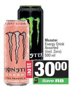 Monster Energy Drink Assorted (Incl. Zero)-For Any 2 x 500ml
