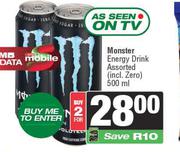 Monster Energy Drink Assorted (incl. Zero)-For 2 x 500ml