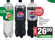 Pepsi Lite, Pepsi Zero Sugar Or 7Up Sugar Free-For 2 x 2Ltr