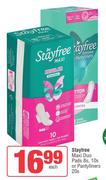 Stayfree Maxi Duo Pads 8s, 10s Or Pantyliners 20s-Each