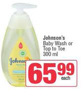 Johnson's Baby Wash Or Tap To Toe-300ml Each