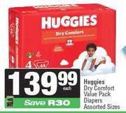Huggies Dry Comfort Value Pack Diapers Assorted Sizes-Each