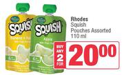 Rhodes Squish Pouches Assorted-For 2 x 110ml