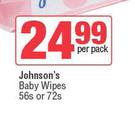 Johnson's Baby Wipes (56s Or 72s Pack)-Per Pack