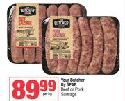 Your Butcher By Spar Beef Or Pork Sausage-Per Kg