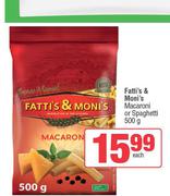 Fatti's & Moni's Macaroni Or Spaghetti-500g Each