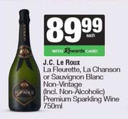 J.C.Le Roux La Fleurette,La Chanson Or Sauv Blanc Non Vintage Premium Sparkling Wine-750ml Each