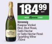 Simonsig Kaapse Vonkel Brut,Brut Rose,Satin Nectar Or Satin Nectar Rose Sparkling Wine-750ml