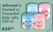 Johnson's Scented Or Unscented Baby Jelly-500ml Each