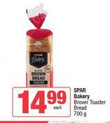 Spar Bakery Brown Toaster Bread-700g Each
