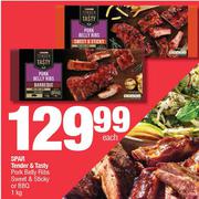 Spar Tender & Tasty Pork Belly Ribs Sweet & Sticky Or BBQ-1Kg Each