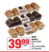 Spar Bakery Swiss Roll Jam, Chocolate Or Caramel-5s Each