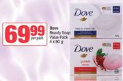 Dove Beauty Soap Value Pack-4 x 90g Per Pack