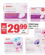 Spar Petals Maxi Pads & Liners-For Both