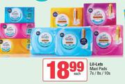 Lil-Lets Maxi Pads-7s/8s/10s Pack Each