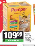 Pamper Fine Cuts Assorted Jelly Cat Food-12 x 85g