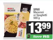 Spar Macaroni Or Spaghetti-500g Each