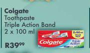 Colgate Toothpaste Triple Action Band-2 x 100ml