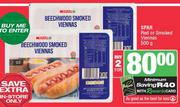 Spar Red Or Smoked Viennas-For 2 x 500g