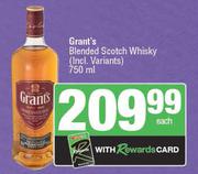 Grant's Blended Scotch Whisky-750ml Each