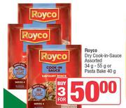 Royco Dry Cook-In-Sauce Assorted 34g/55g Or Pasta Bake 40g-For 3