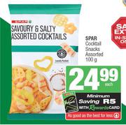 Spar Cocktail Snacks Assorted-100g Each