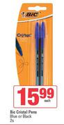 Bic Cristal Pens (Blue Or Black)-2s Pack Each