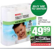 Spar Toilet Tissue 350 Sheets 2-Ply 9s-Each