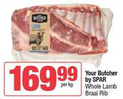 Your Butcher By Spar Whole Lamb Braai Rib-Per Kg
