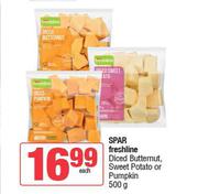 Spar Freshline Diced Butternut, Sweet Potato Or Pumpkin-500g Each