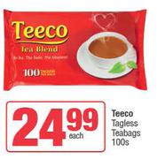 Teeco Tagless Teabags-100s Pack