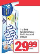 Sta Soft Fabric Softener Refill Assorted-500ml Each