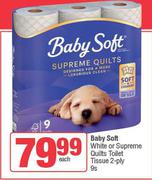 Baby Soft White Or Supreme Quilts Toilet Tissue 2 Ply-9s Each