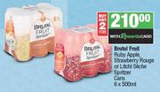 Brutal Fruit Ruby Apple, Strawberry Rough Or Litchi Seche Spiritizer Cans-For Any 2 x 6 x 500ml