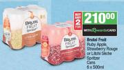 Brutal Fruit Ruby Apple,Strawberry Rouge Or Litchi Seche Spritzer Cans-For 2 x 6 x 500ml