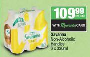Savanna Non-Alcoholic Handies-6 x 330ml Per Pack