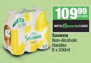 Savanna Non Alcoholic Handies-6 x 330ml Per Pack