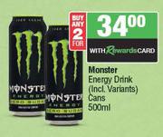 Monster Energy Drink Cans-For 2 x 500ml