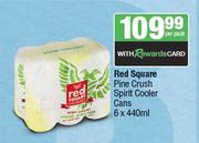 Red Square Pine Crush Spirit Cooler Cans-6 x 440ml Per Pack