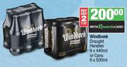 Windhoek Draught Handies 6 x 440ml Or Cans 6 x 500ml-For 2