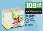 Red Square Pine Crush Spirit Cooler Cans-6 x 440ml Per Pack