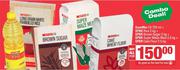 SvaeMor Oil 750ml+Spar Rice 2kg+Spar Brown Sugar 2kg+Spar Super Maize Meal 2.5kg + Cake Flour 2.5Kg