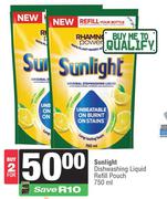 Sunlight Dishwashing Liquid Refill Pouch-For 2 x 750ml