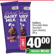 Cadbury Chocolate Slabs Assorted-For 2 x 80g