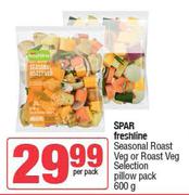 Spar Freshline Seasonal Roast Veg Or Roast Veg Selection Pillow Pack-600g Per Pack