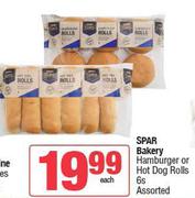 Spar Bakery Hamburg Or Hot Dog Rolls Assorted-6s Pack Each