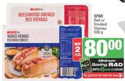 Spar Red or Smoked Viennas-For 2 x 500g