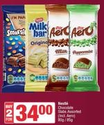 Nestle Chocolate Slabs Assorted (Incl. Aero)-For 2 x 80g/85g